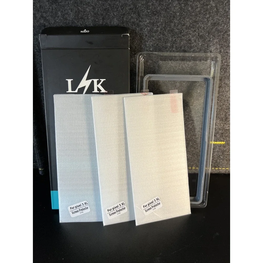 3 Pk Tempered Glass Screen Protector for Google Pixel 3 XL-open‎ box